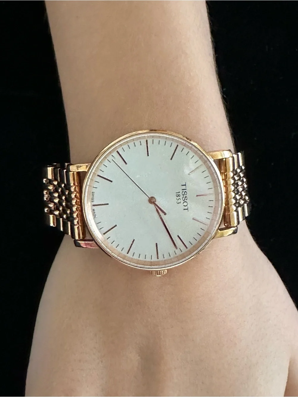 Tissot Rose Gold Bracelet Watch with White Dial